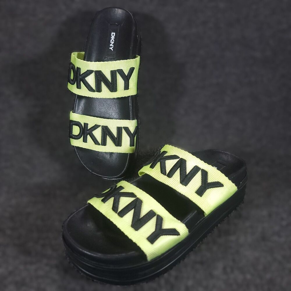 DKNY Tee Double Strap Sandal Size 8  US* Neon Green Style#: K1229570